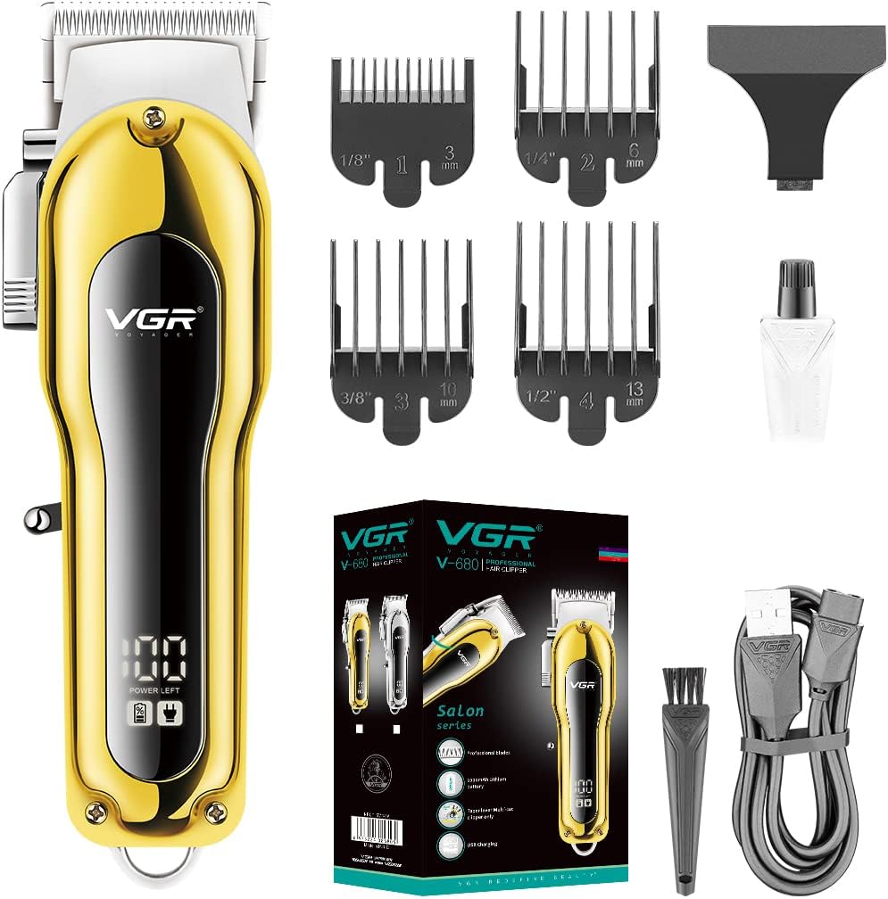 VGR Rechargable Hair Clipper, Gold- V-680