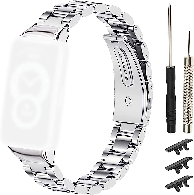 Watch Strap Replacement Compatible with Huawei Band 6 Compatible with Honor Band 6 Watch Band from Stainless Steel with Removal Tool Best price in Egypt B.TECH