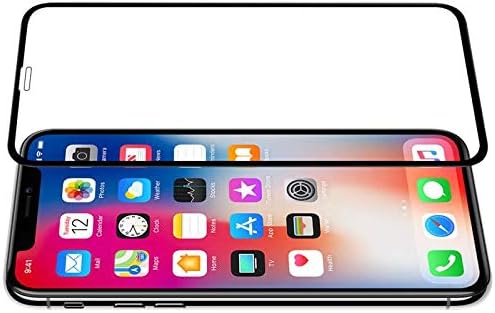 9D Tempered Glass Screen Protector for iPhone X, Xs - Transparent with Black Frame