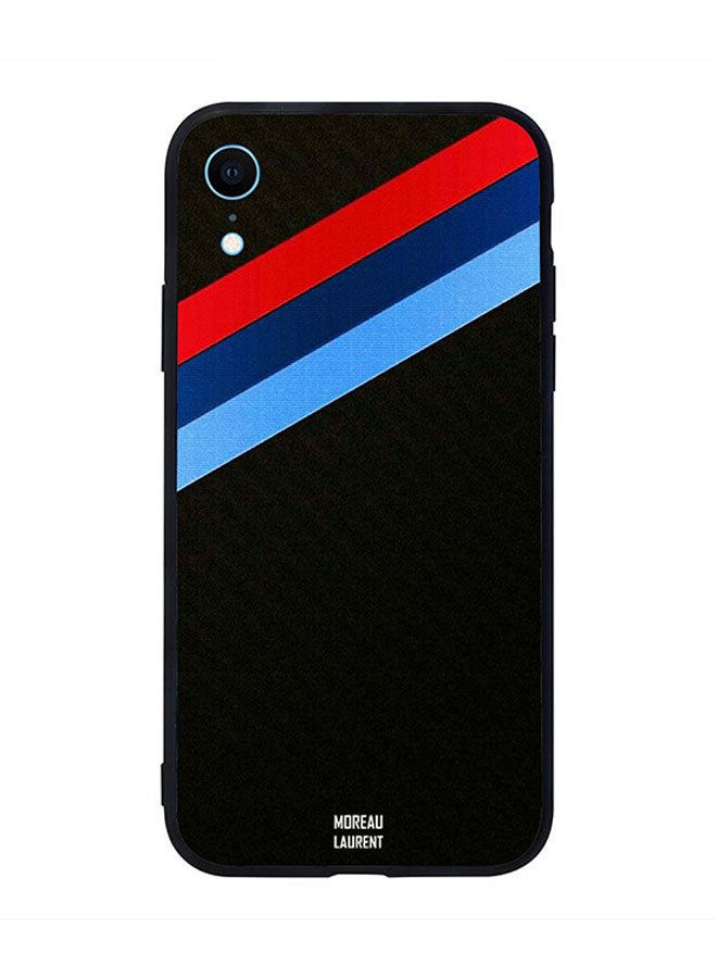 Three Lines of Red & Blue Color Pattern Printed Back Cover for Apple iPhone XR