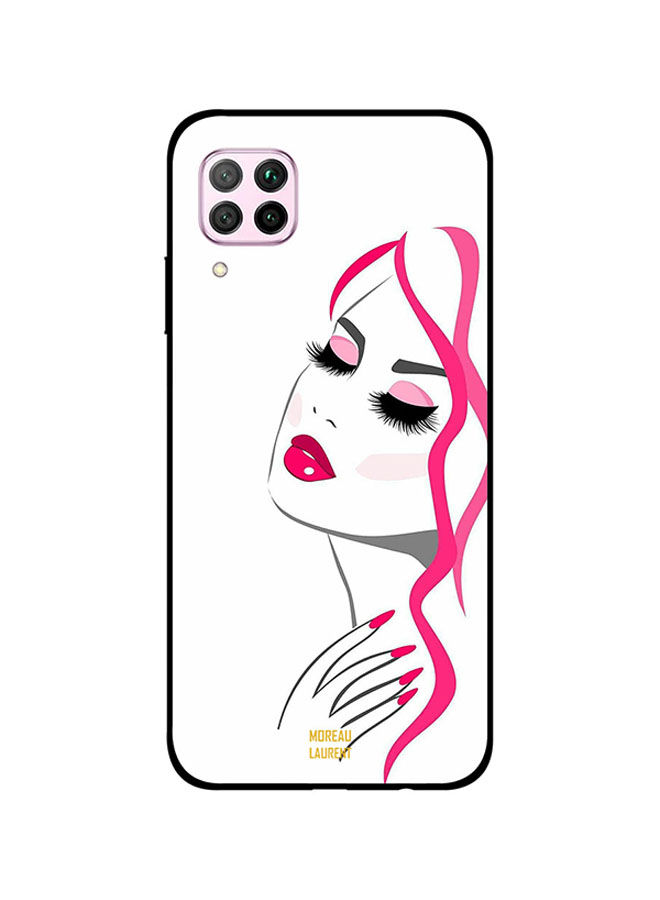 Moreau Laurent Girl Side Look Pink Printed Back Cover for Huawei Nova 7i