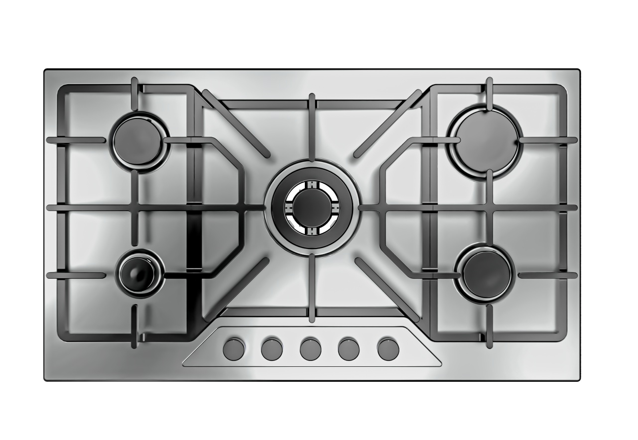 Fresh Modena Built-in Gas Hob, 5 Burners, Stainless Steel - 9847