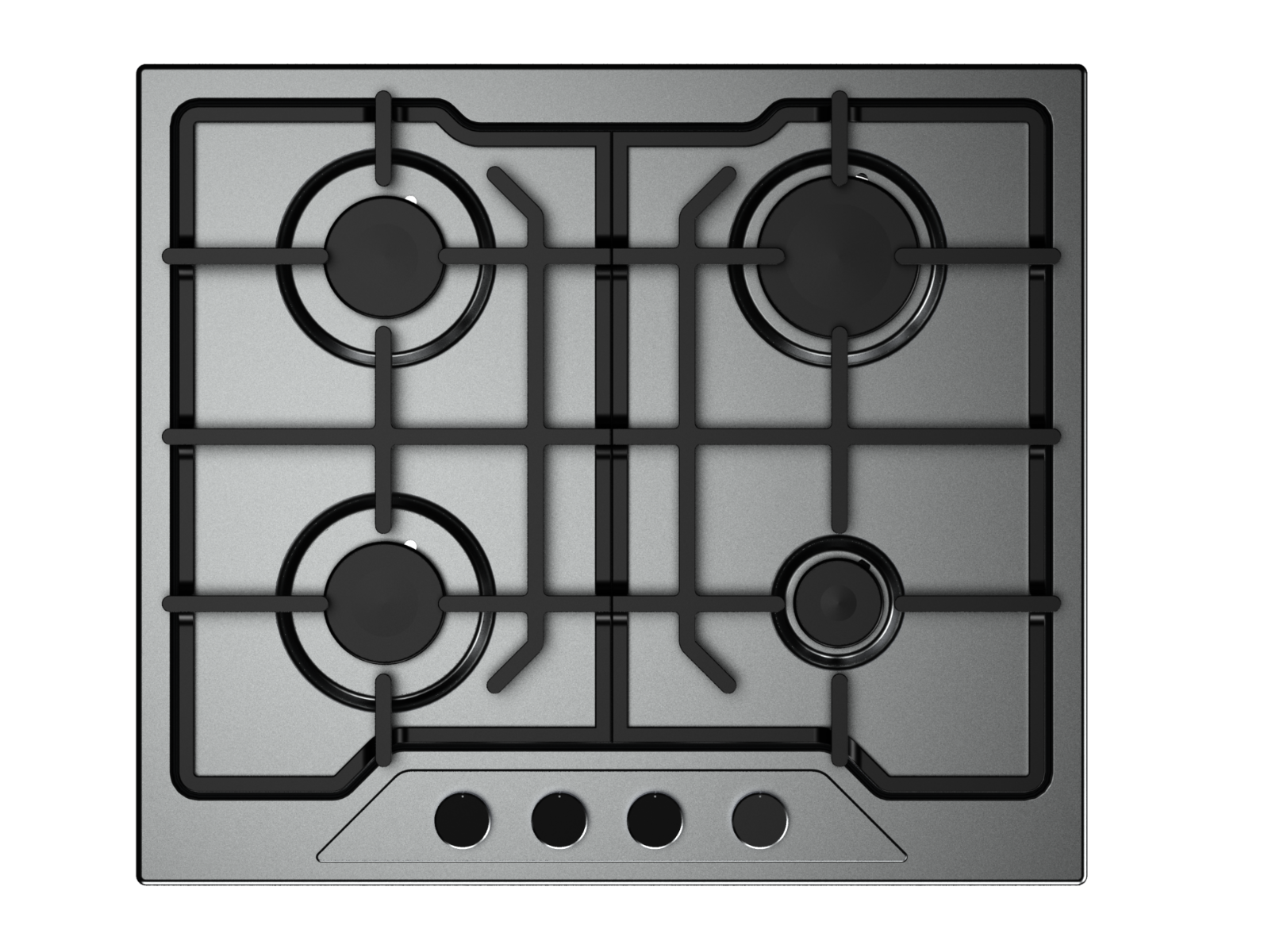 Fresh Modena Built-in Gas Hob, 4 Burners, Stainless Steel - 9849