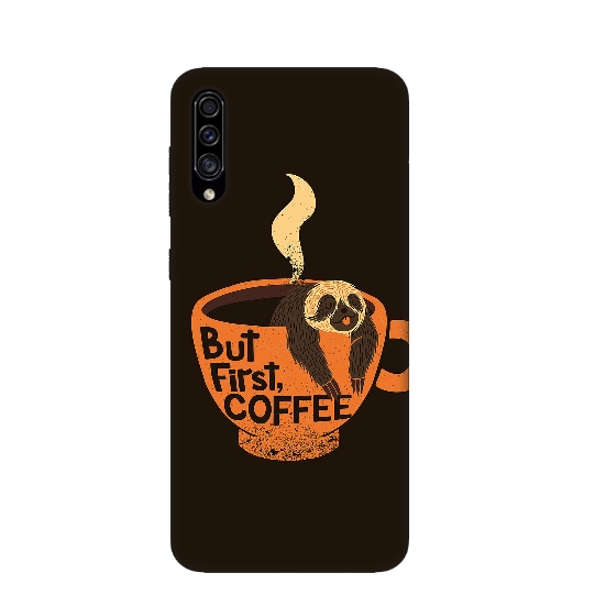 Silicone But First Coffee Pattern Back Cover For Samsung A30s