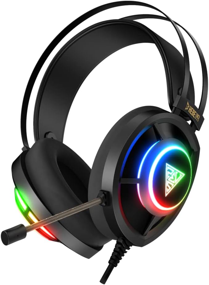Gamdias HEBE M3 Wired Headset with Microphone for PCs and Laptops, RGB, 7.1 Surrounded Sound - Black