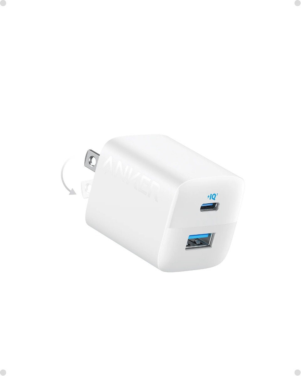 Anker 323 Wall Charger, 33 Watt, 2 USB Ports - White