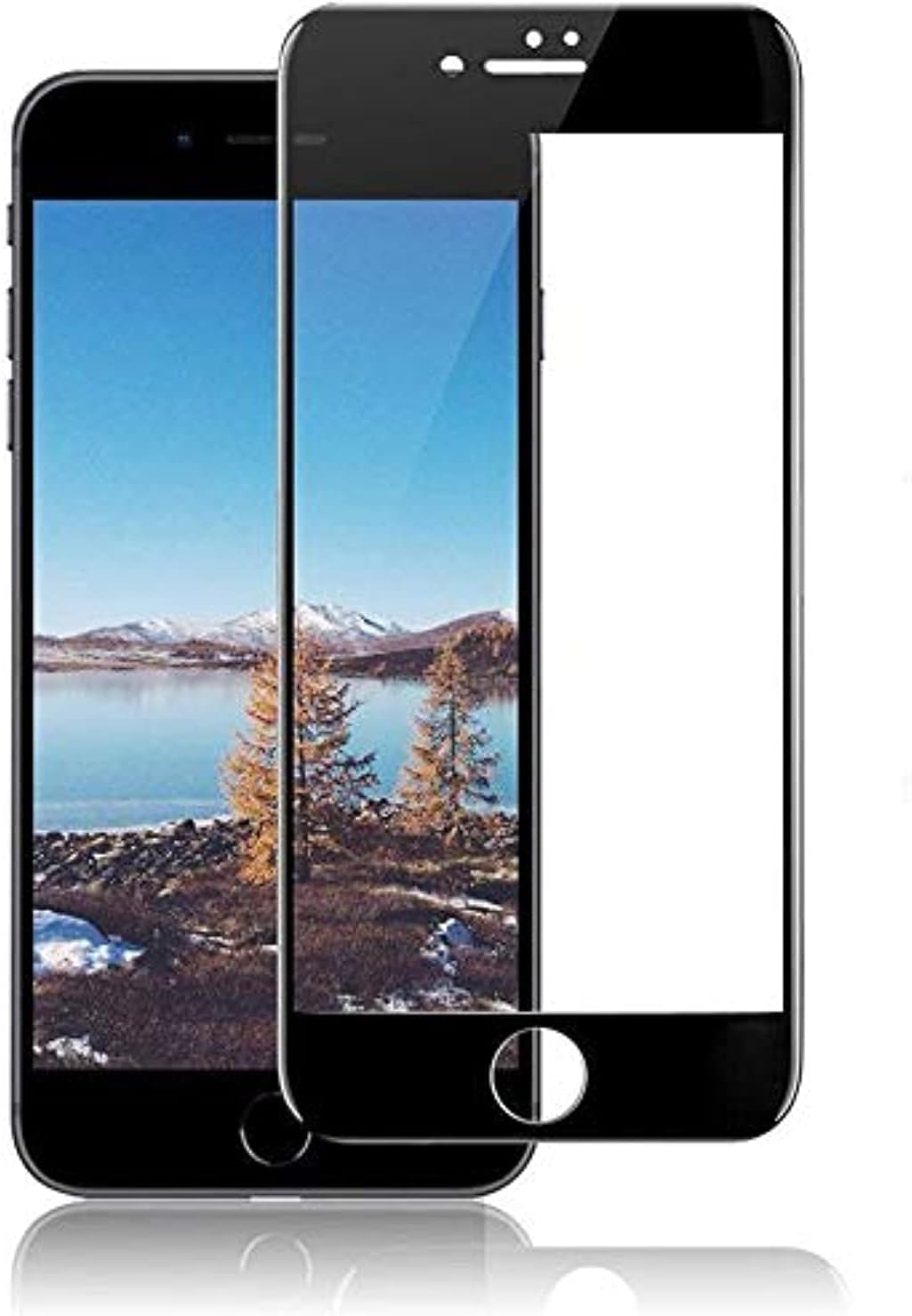 Meidom 5D Tempered Glass Screen Protector for iPhone 8 Plus, iPhone 7 Plus - Transparent with Black Frame