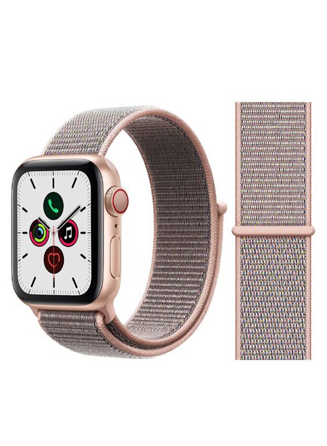 Perfii Nylon Replacement Strap for Apple Smart Watch, 42-44-45mm, Pink and Sand - PBN44PS