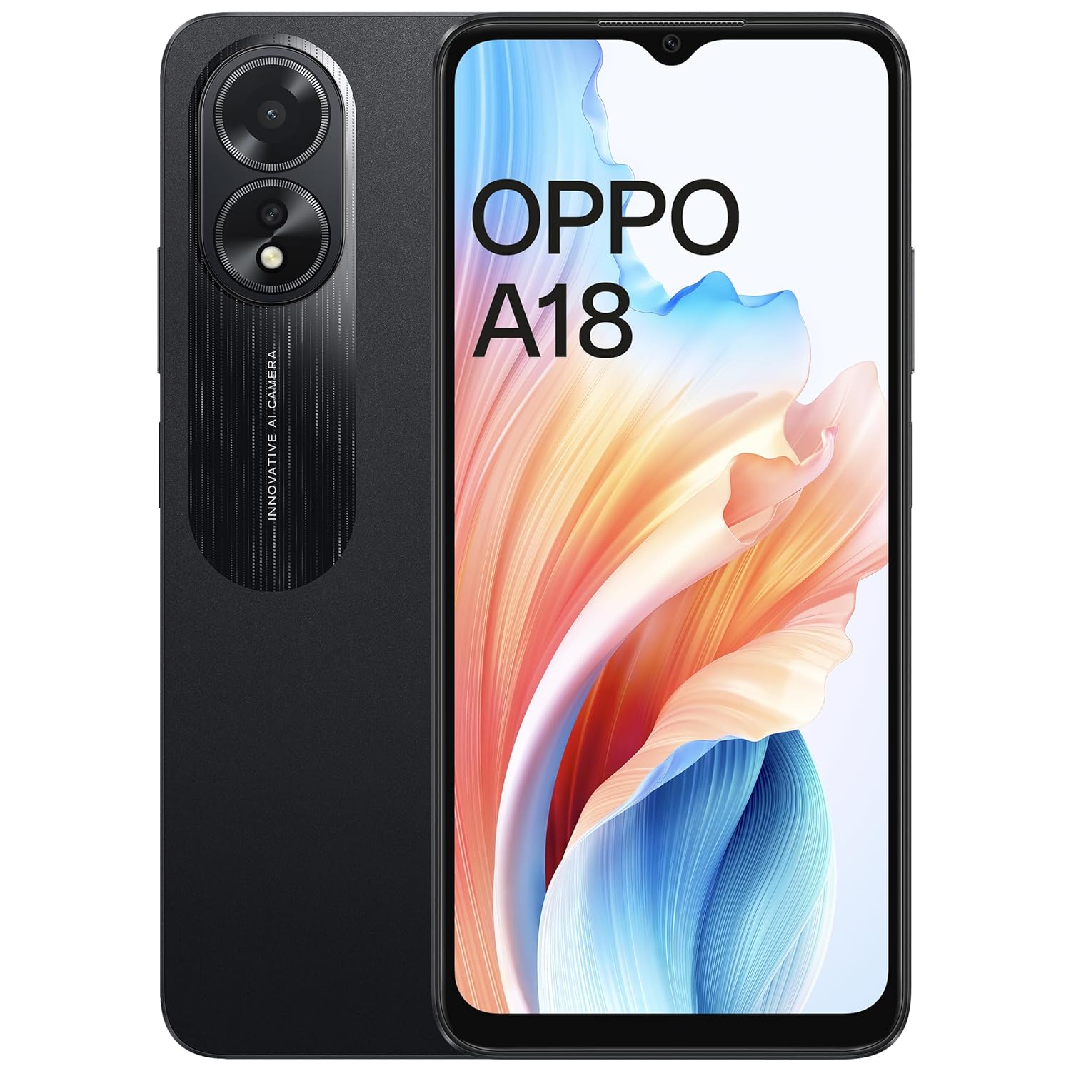 Oppo A18, 64GB, 4GB RAM, 4G LTE, Dual SIM - Glowing Black