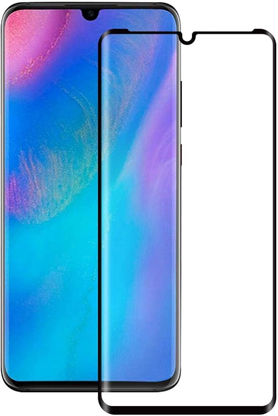 Tempered Glass Screen Protector for Huawei P30 Pro - Transparent with Black Frame