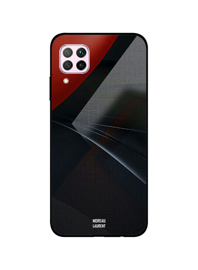 Moreau Laurent Red Grey  and Black Cloth Texture Pattern Printed Back Cover for Huawei Nova 7i