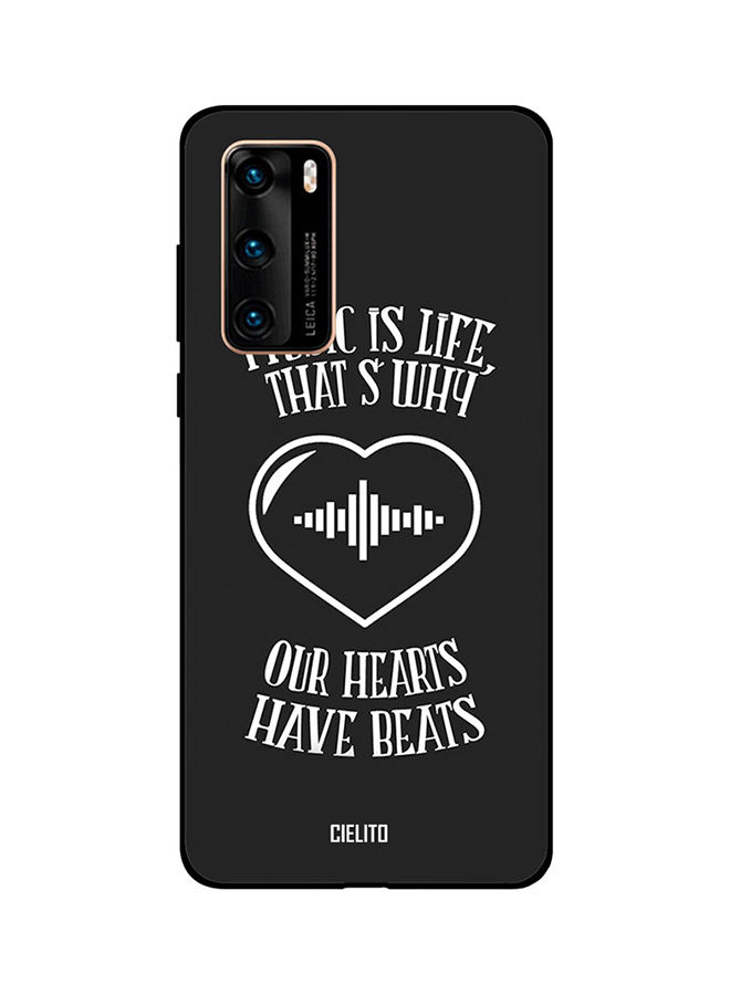 Cielito Music Is Life That is Why Our Hearts Have Beats Printed Back Cover for Huawei P40