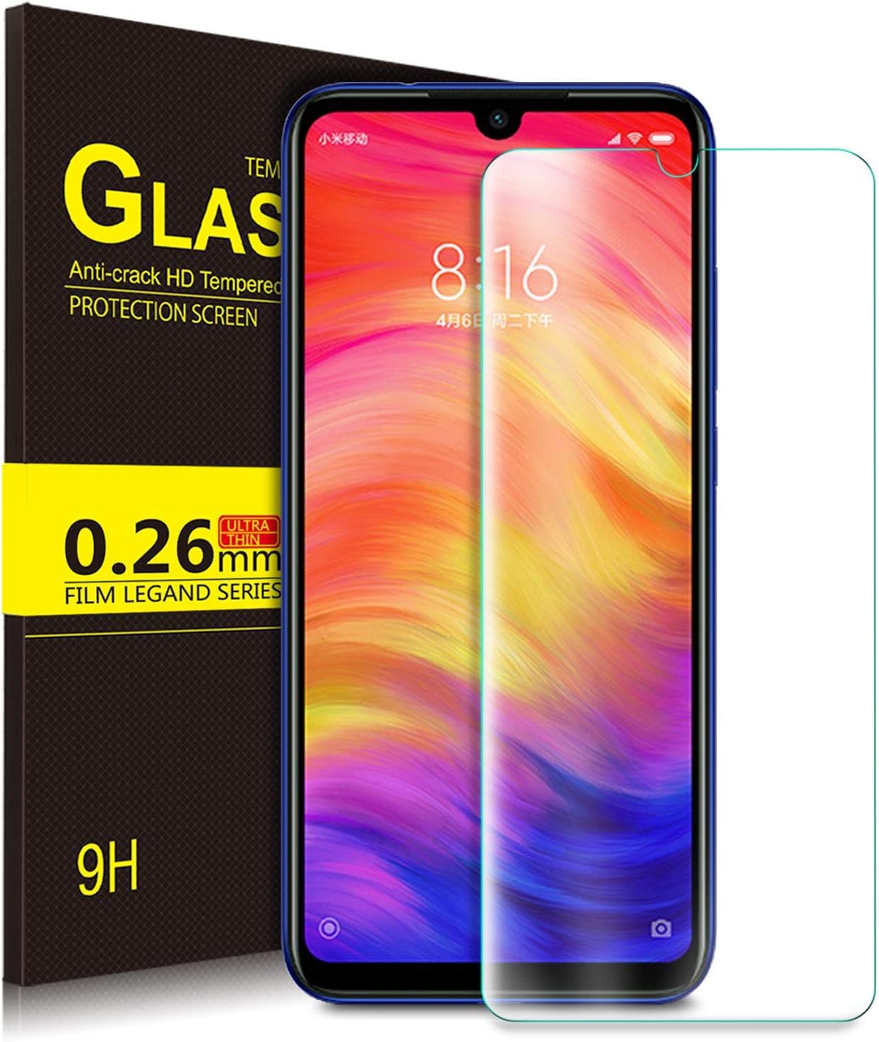 Kugi Tempered Glass Screen Protector for Xiaomi Redmi Note 7, Note 7 Pro - Clear