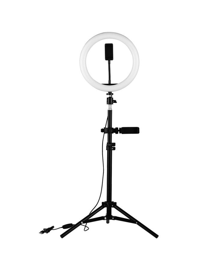 LED Ring Light with Adjustable Light Stand, 20.5 cm - Black and White