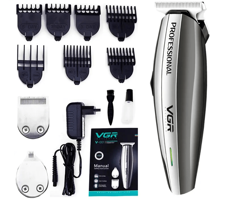 VGR Rechargeable Hair Trimmer, Silver - V-001