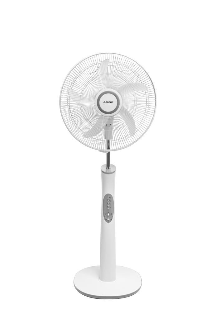 Arion Elegance Stand Fan with Timer, 18 Inch, White and Silver - FS-1830E