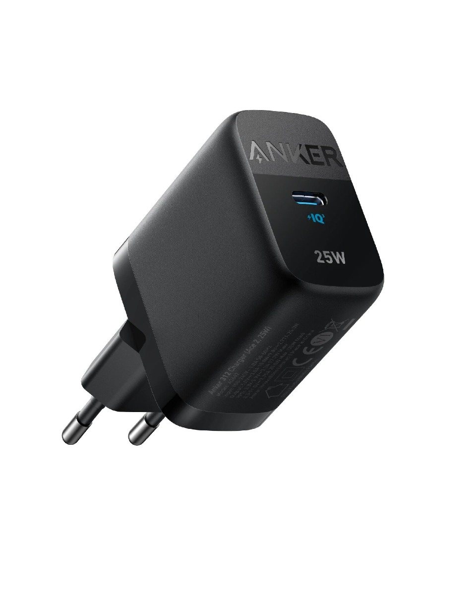 Anker 312 Wall Charger, 25 Watt, 1 USB-C Port, Black - A2642