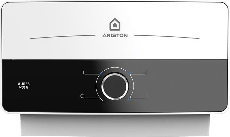 Ariston Aures Slim Multi Instant Water Heater, 9.5 kW, Black and White - AURESM95EU