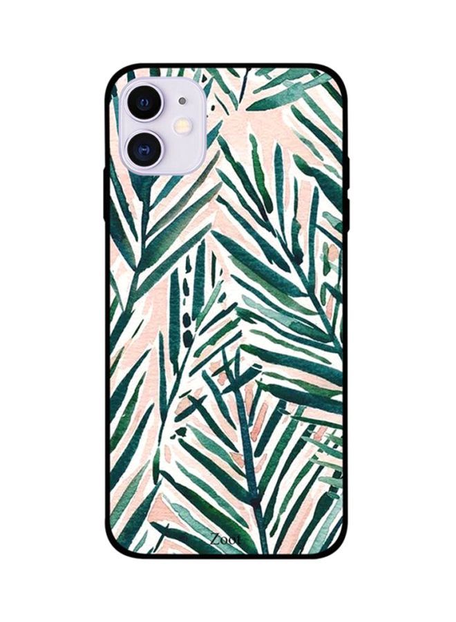 Green Leaves in Pink View Printed Back Cover for Apple iPhone 11