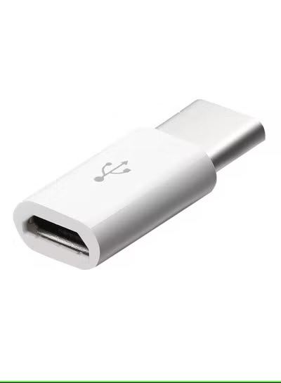 محول من USB فئة C ذكر إلى ميكرو USB - ابيض