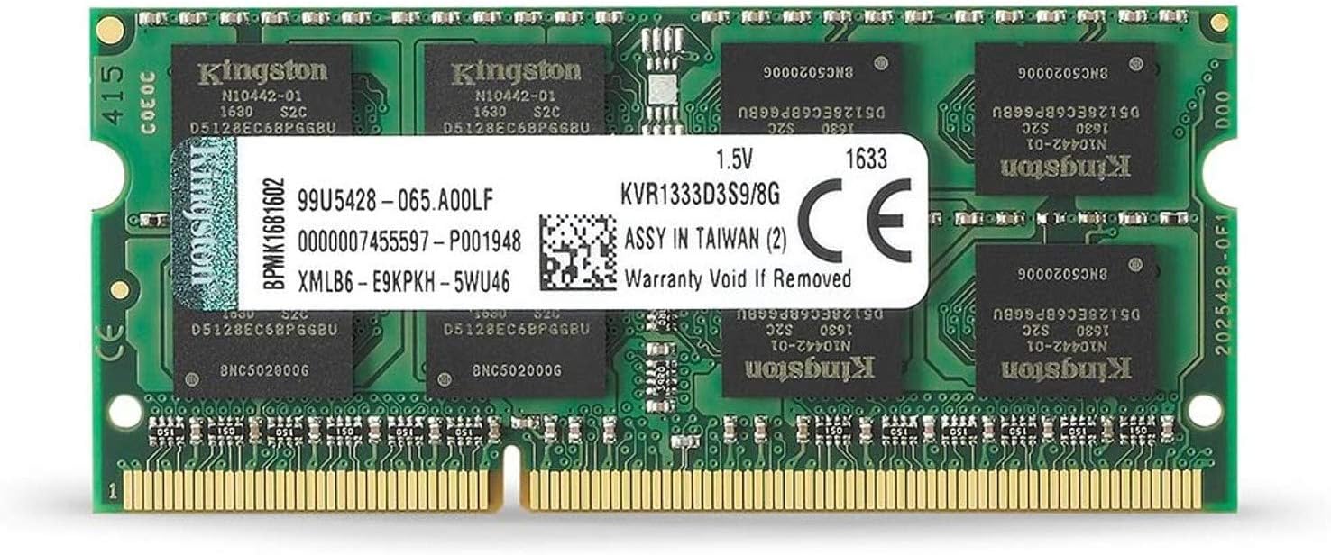 رام SODIMM DDR3 كينجستون، 8 جيجا، اخضر -  KVR1333D3S9/8G