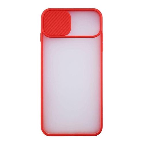 Stratg Back Cover with Camera Slider for Samsung Galaxy A02 and M02 - Transparent and Red