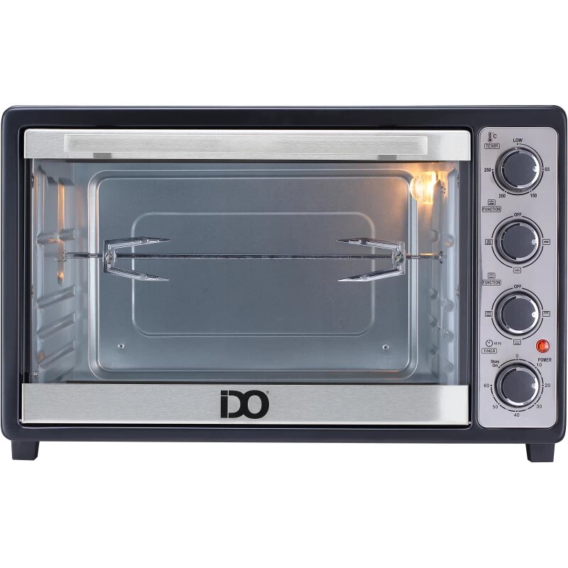 IDO Freestanding Electric Oven, 50 Liters, 2000 Watt, Black and Silver - TO50SG-BK