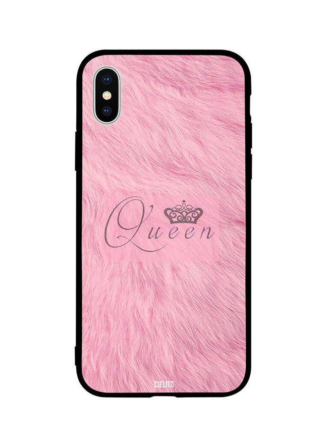 Pink Fur Queen Printed Back Cover for Apple iPhone X