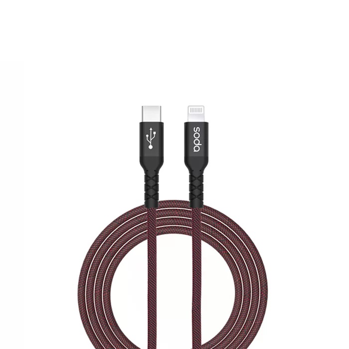 Soda USB-C to Lightning Cable, 1 Meter, Black - SCA430
