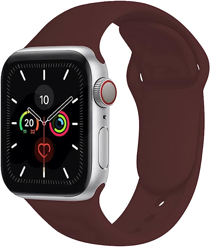 Compatible with Apple Watch Band 38mm 40mm Soft Silicone Sport Replacement Accessories Wristbands Straps for iWatch Bands Series 6 5 4 3 2 1 SE for Women Men Wine Red Best price in Egypt B.TECH