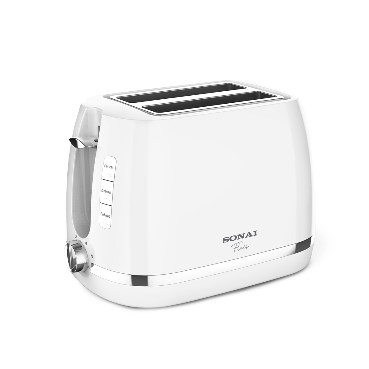 Sonai Flair Toaster, 2 Slices, 870 Watt, White - SH-1820