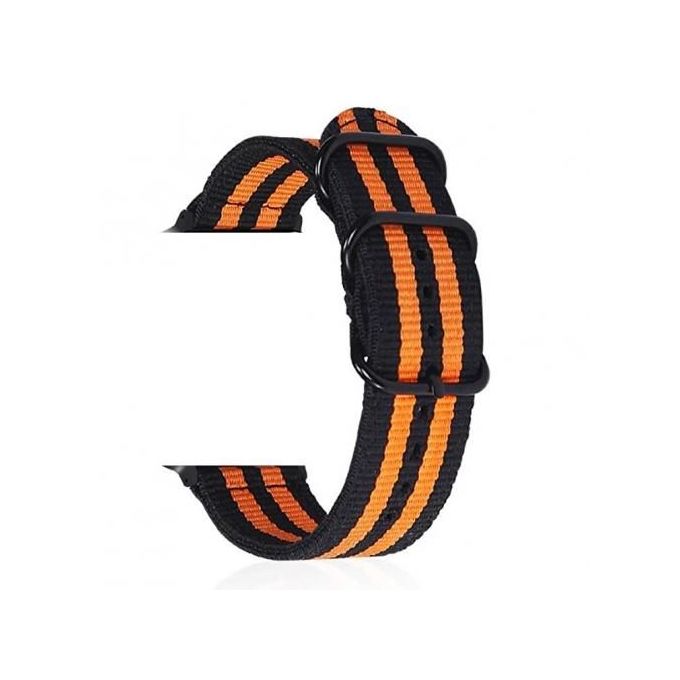 Nylon Replacement Strap for Apple Watch Series 7, 45mm - Black and Orange