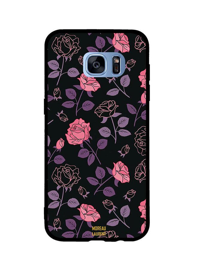 Moreau Laurent Pink And Purple Flowers Printed TPU Back Cover For Samsung Galaxy S7 Edge