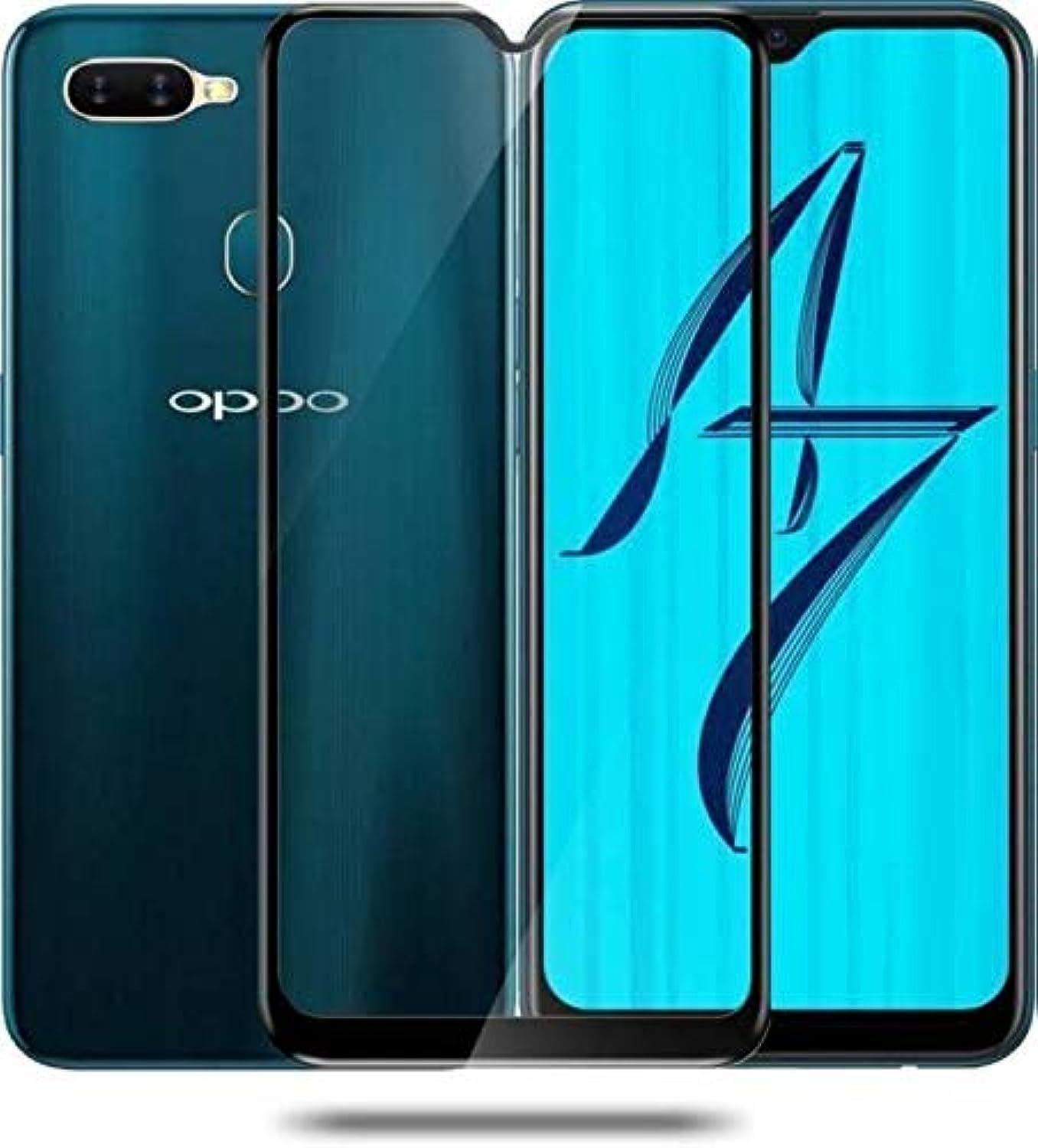 5D Tempered Glass Screen Protector for Oppo A7 - Transparent with Black Frame