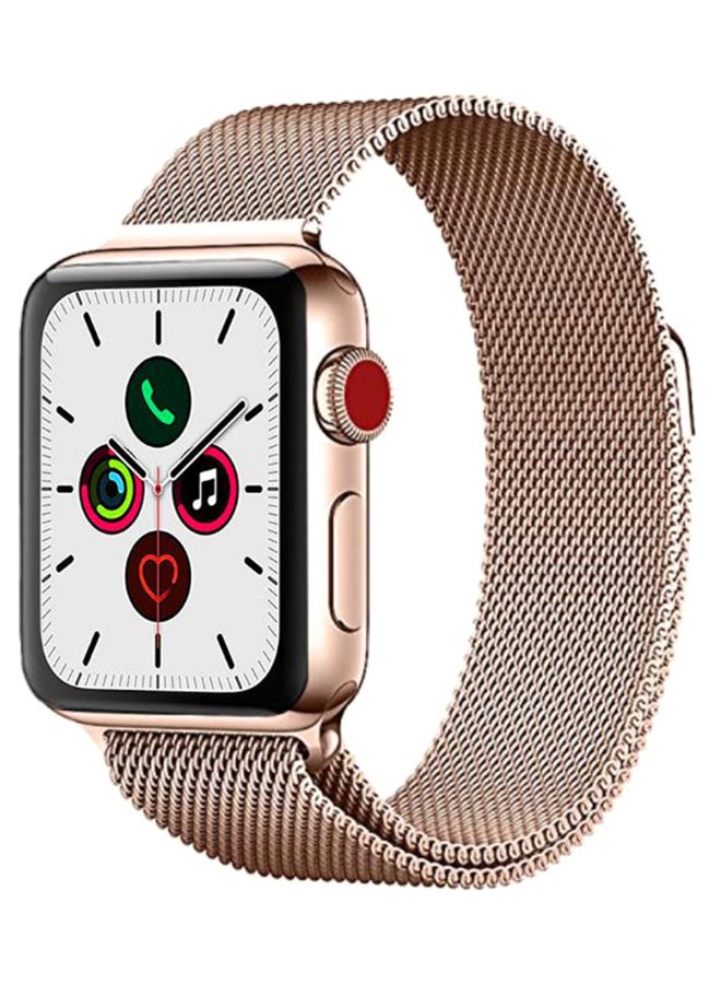 Perfii Stainless Steel Replacement Strap for Apple Smart Watch, 42-44mm, Rose Gold - PBM44RG
