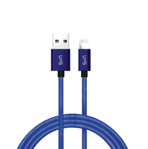 SIA USB-A to Lightning Charging and Data Cable, 1 Meter, Blue - SI-CB0025B