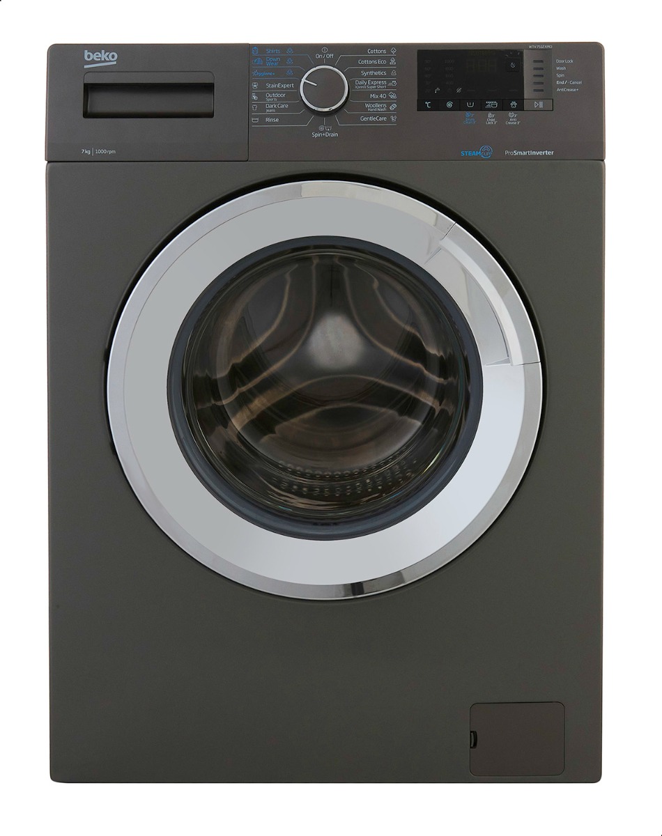 Beko Front Load Automatic Washing Machine, 7 KG, Inverter Motor, Silver- WTV7512XMCI