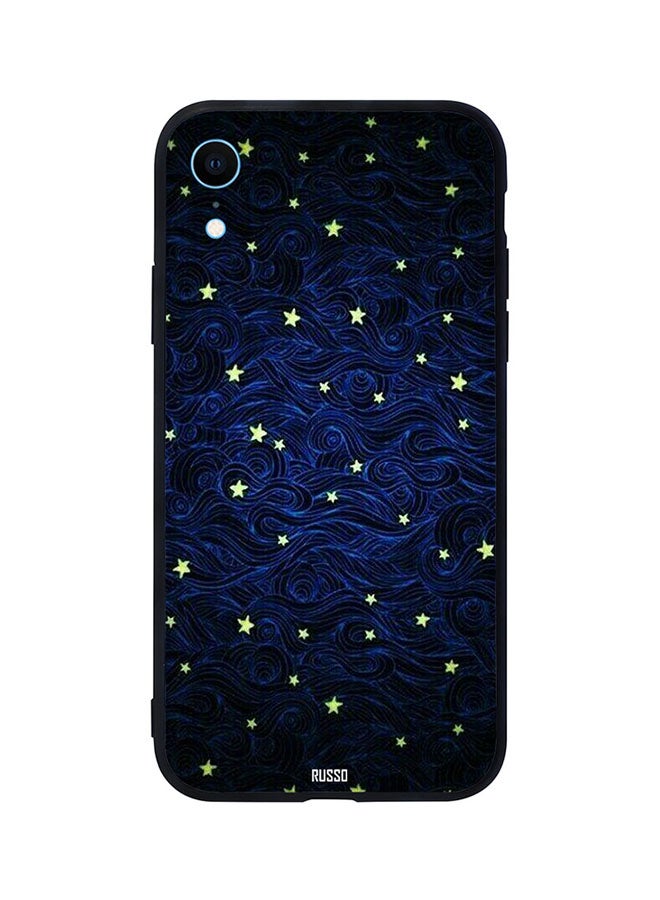Blue Waves Night Sky With Stars Printed Back Cover for Apple iPhone XR