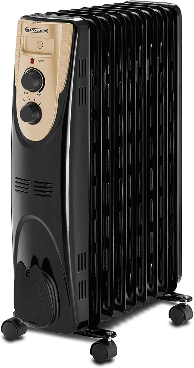 Black & Decker Oil Heater, 9 Fins, 2000 Watt, Black - OR090D