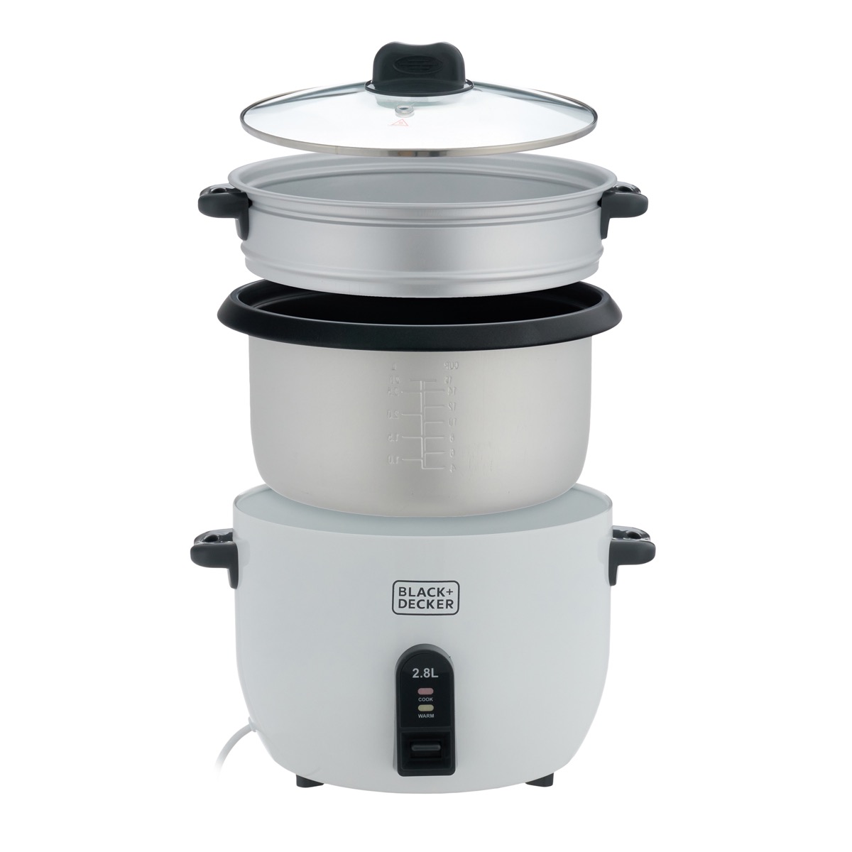 Black Decker Rice Cooker 2.8 Liter 1100 Watt White RC2850 Best price in Egypt B.TECH