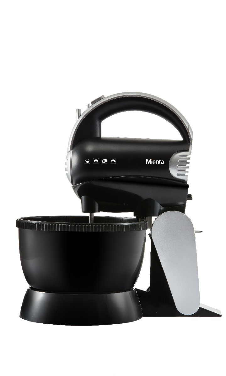 Mienta Hand Mixer with Stand, 300 Watt, Black Silver - HM13529A