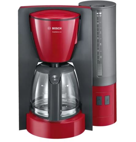 Bosch ComfortLine Coffee Maker, 1200 Watt, Red/Grey - TKA6A044