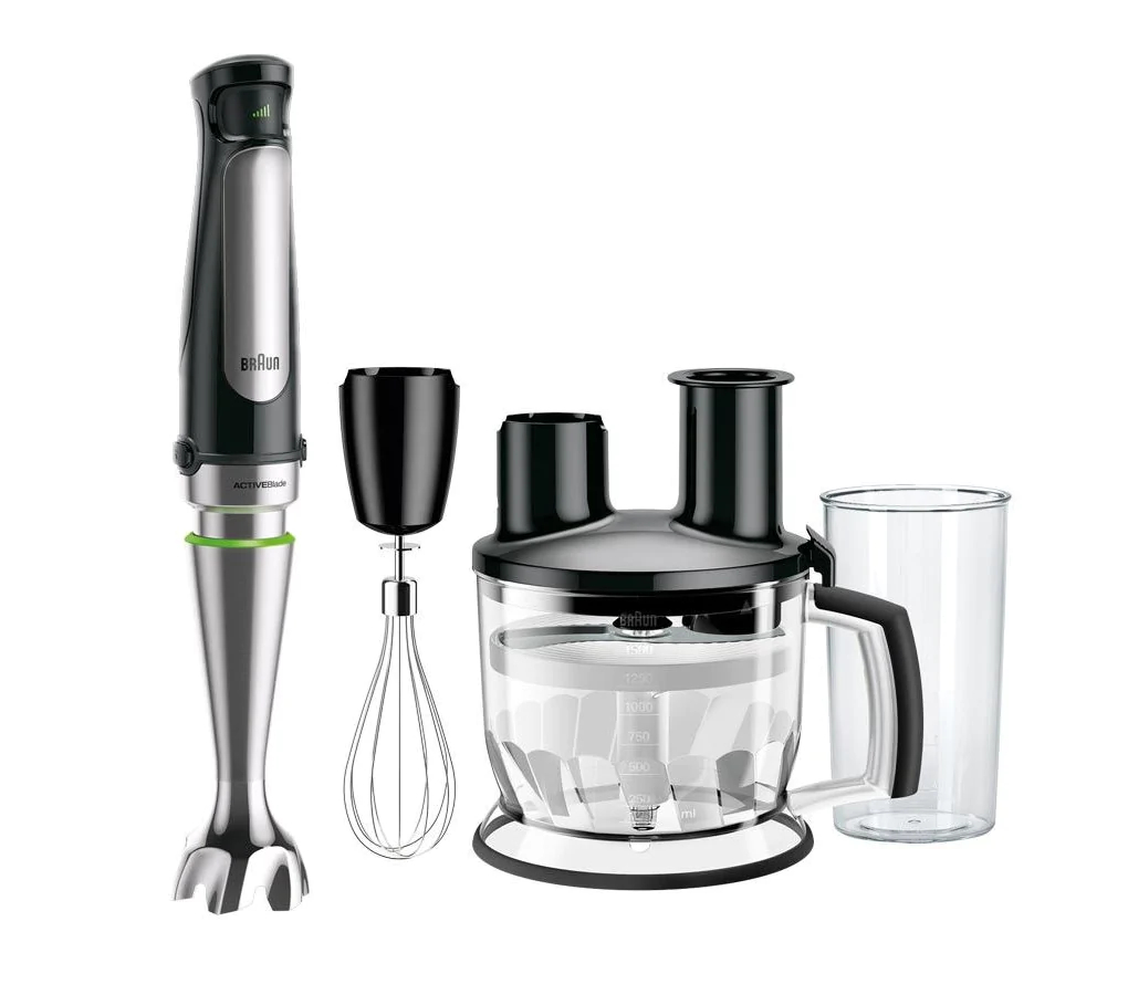 Braun MultiQuick 7 Hand Blender Set, 1000 Watt, Black Silver - MQ7075