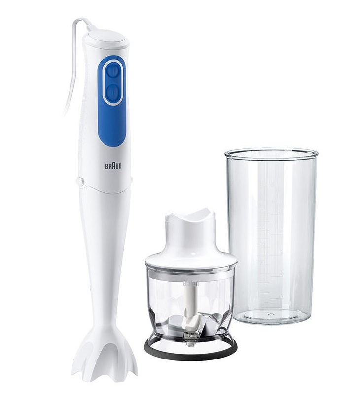 Braun MultiQuick 3 Hand Blender with chopper, 700 Watt, White/ Blue- MQ 3020 Pasta