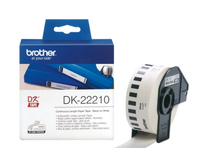 Brother Continuous Paper Label Roll, 62 mm, black/white - DK-22205