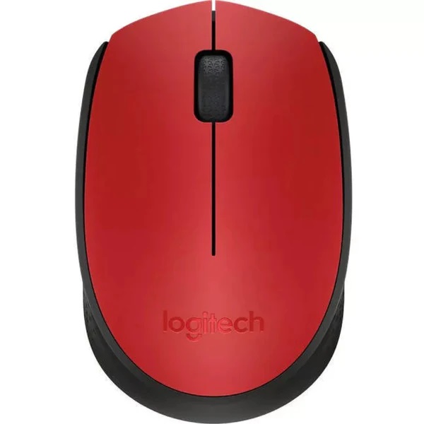 Logitech Wireless Optical Mouse, Red - M170