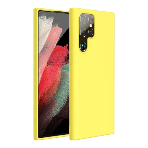 Stratg silicone Back Cover for Samsung Galaxy S22 Ultra - Yellow