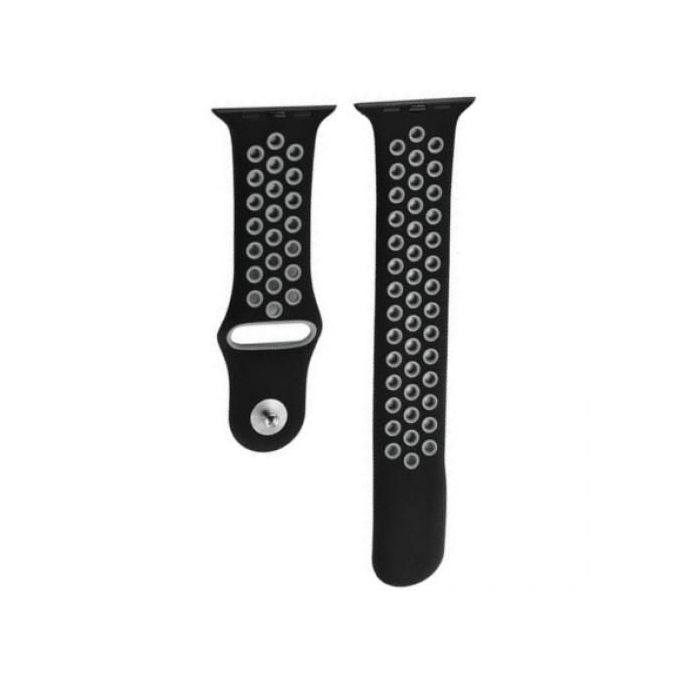 Silicone Strap for Apple Watch Series 8, 41mm - Black Grey