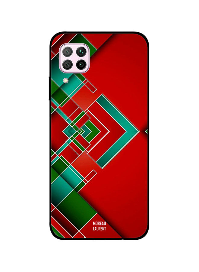 Moreau Laurent Red Green  and White Lines Pattern Printed Back Cover for Huawei Nova 7i