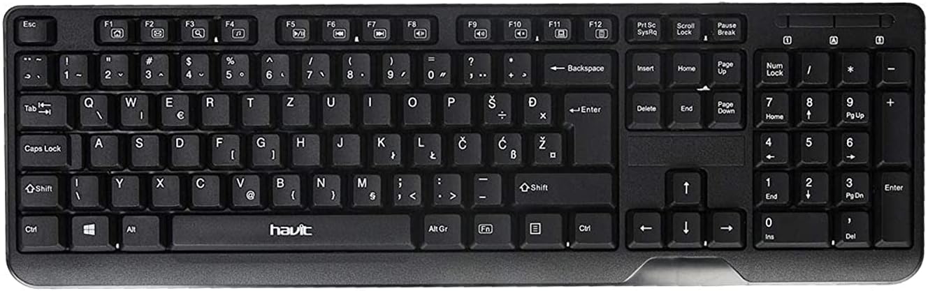 Havit Hv-KB378 Wired Keyboard - Black (Arabic and English)
